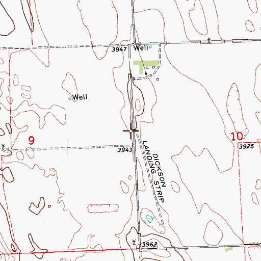 Topographic Map of Dickson Landing Strip (historical), CO