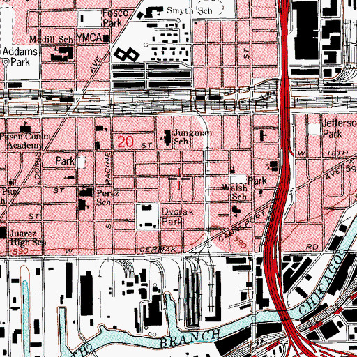 Topographic Map of Iglesia Evangelica Menonite, IL