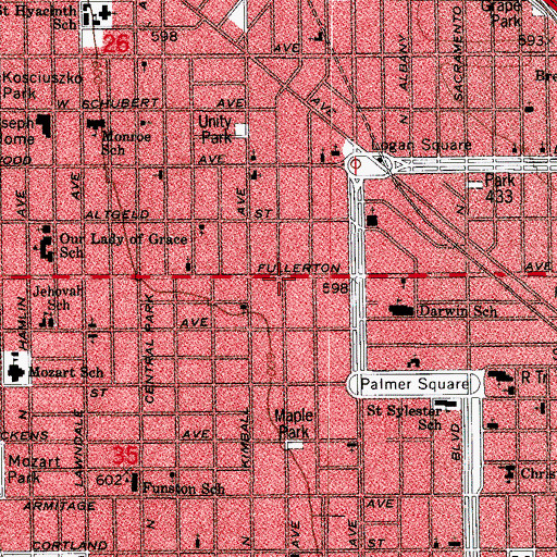 Topographic Map of Iglesia Misionera Bautista, IL