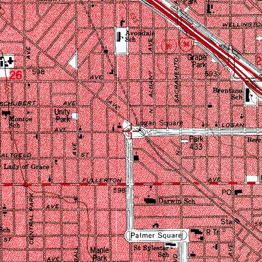 Topographic Map of Illinois Centennial Monument, IL