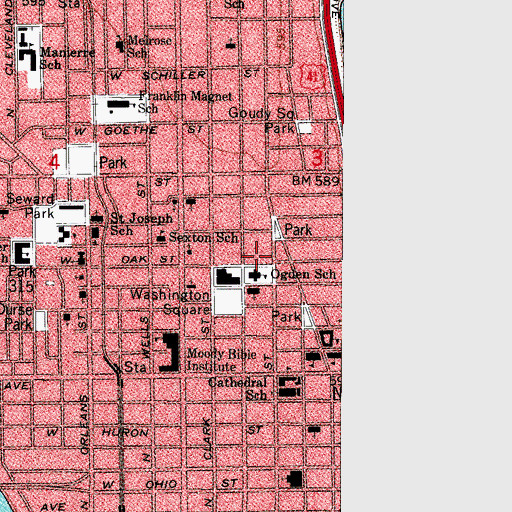 Topographic Map of Illinois College of Podiatric Medicine, IL
