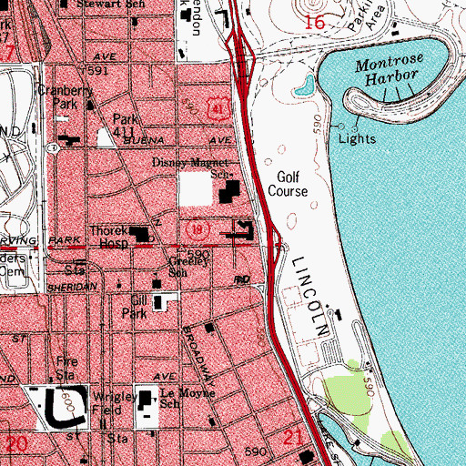 Topographic Map of Immaculata High School, IL