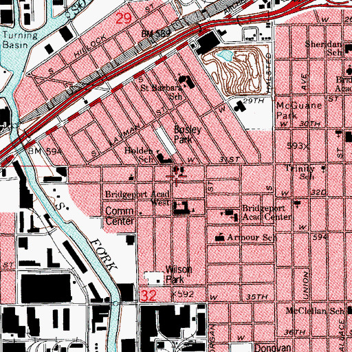 Topographic Map of Immaculate Conception Rectory, IL