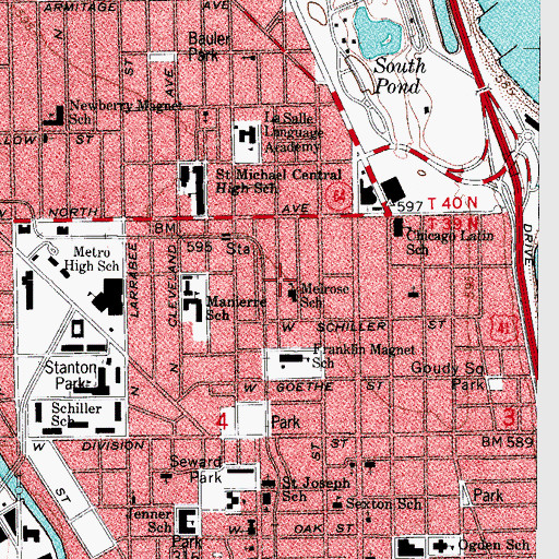 Topographic Map of Immaculate Conception School, IL