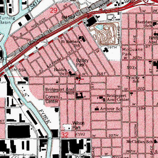 Topographic Map of Immaculate Conception School, IL