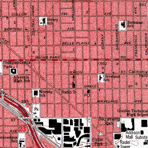 Topographic Map of Immaculate Heart of Mary Roman Catholic Church, IL