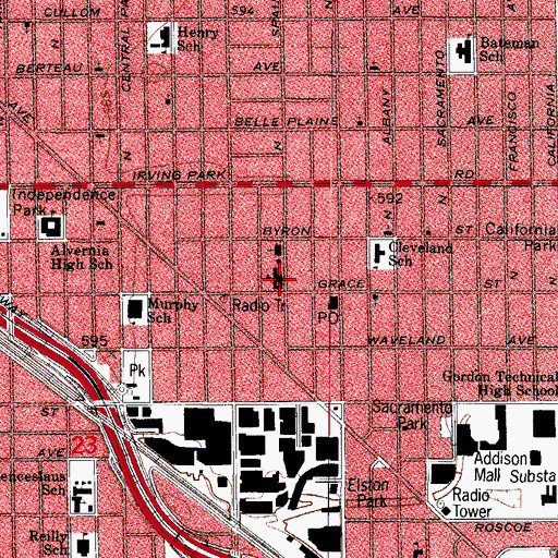 Topographic Map of Immaculate Heart of Mary School, IL
