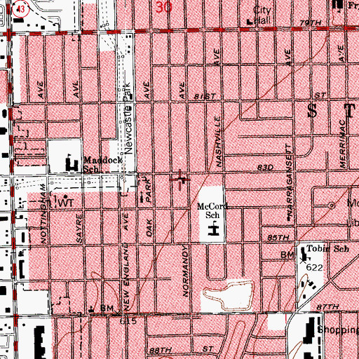 Topographic Map of Immanuel Christian Reformed Church, IL