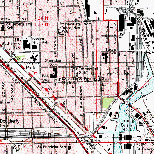 Topographic Map of Immanuel Lutheran Church, IL
