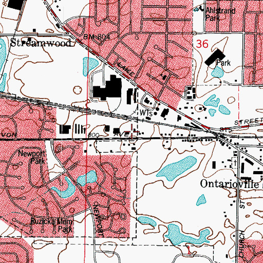 Topographic Map of Immanuel Lutheran Church, IL