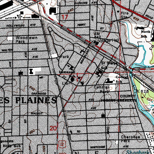 Topographic Map of Immanuel School, IL