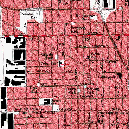 Topographic Map of Incarnation Lutheran Church, IL