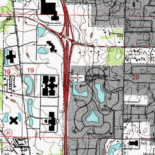 Topographic Map of Indian Ridge Park, IL