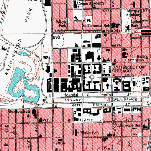 Topographic Map of Ingleside Hall, IL
