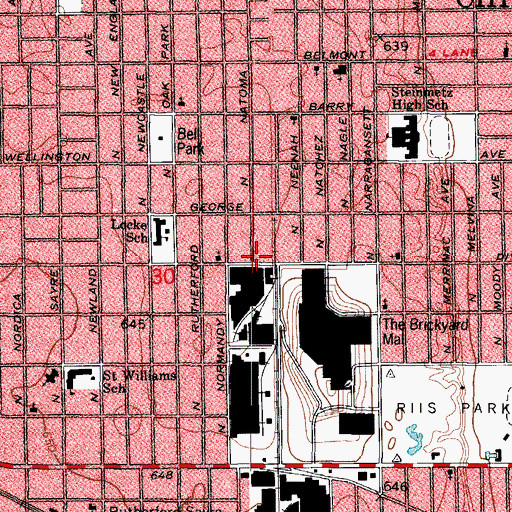 Topographic Map of Institute of Broadcast Arts, IL