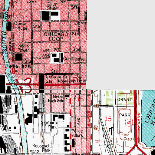 Topographic Map of Institute of Lettering and Design, IL