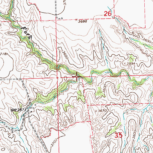 Topographic Map of South Fork Dry Willow Creek, CO