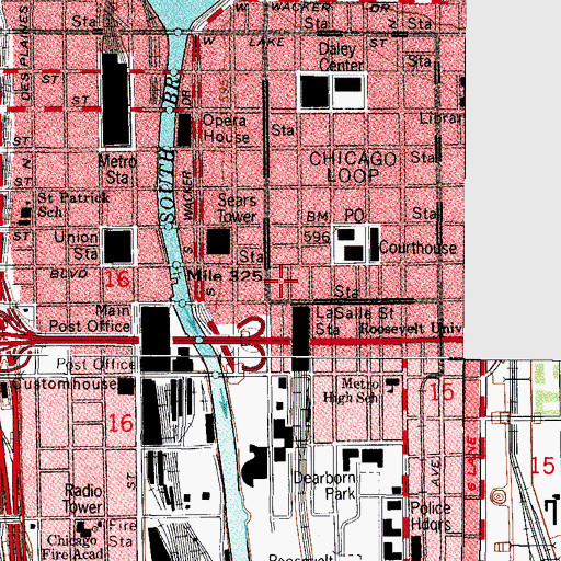 Topographic Map of Insurance Building Exchange, IL