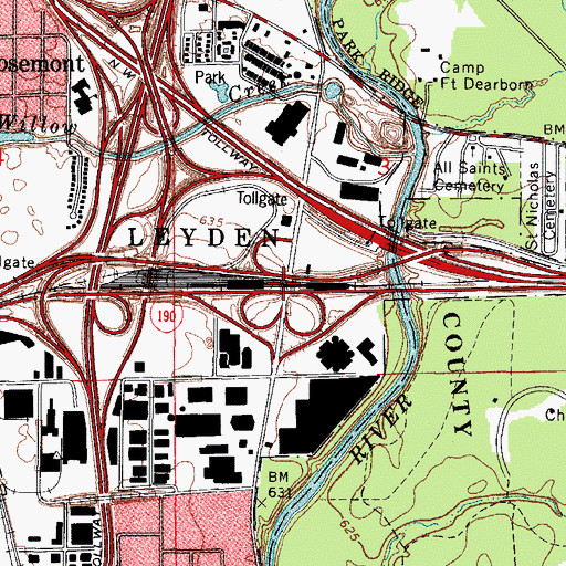 Topographic Map of Interchange 2, IL