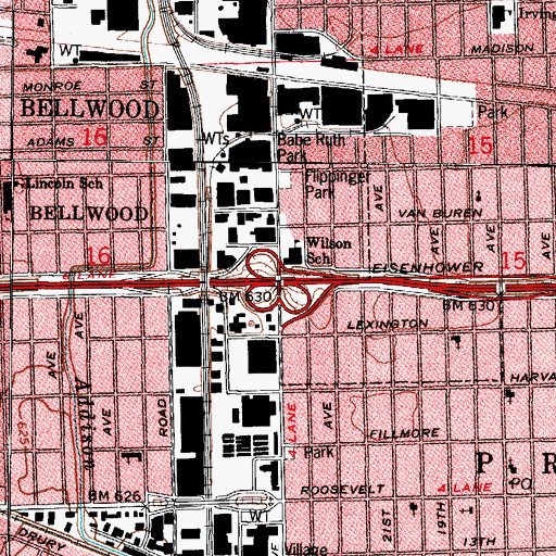 Topographic Map of Interchange 18, IL