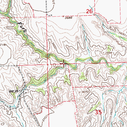 Topographic Map of North Fork Dry Willow Creek, CO