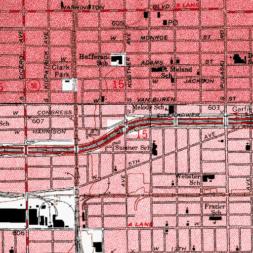 Topographic Map of Interchange 25, IL