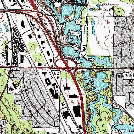 Topographic Map of Interchange 30, IL