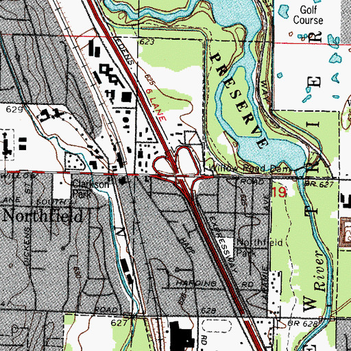 Topographic Map of Interchange 33, IL