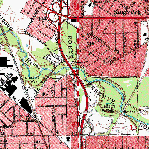 Topographic Map of Interchange 41C, IL