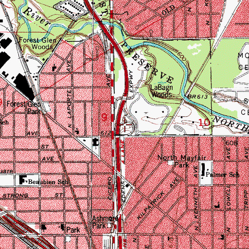 Topographic Map of Interchange 42, IL