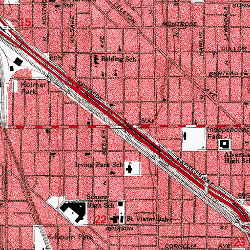 Topographic Map of Interchange 44A, IL