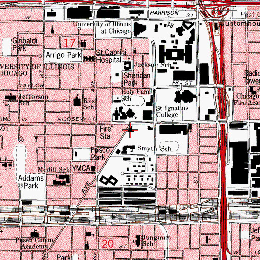 Topographic Map of Illinois Regional Library for the Blind and Physically Handicapped, IL