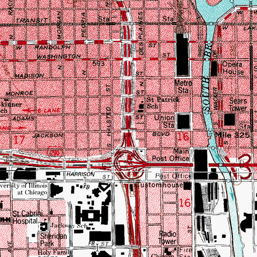 Topographic Map of Interchange 51G, IL