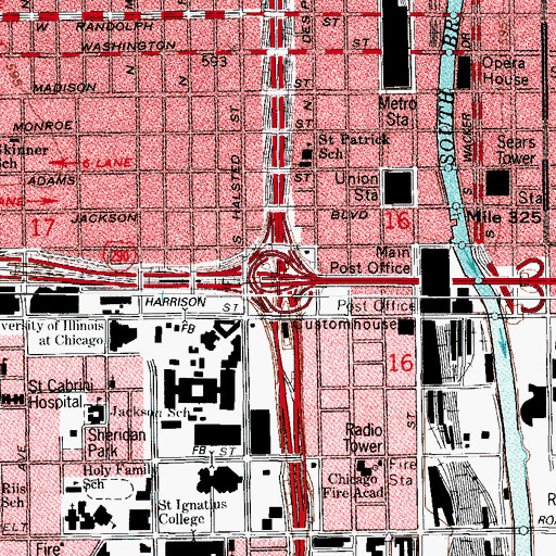 Topographic Map of Interchange 51I, IL