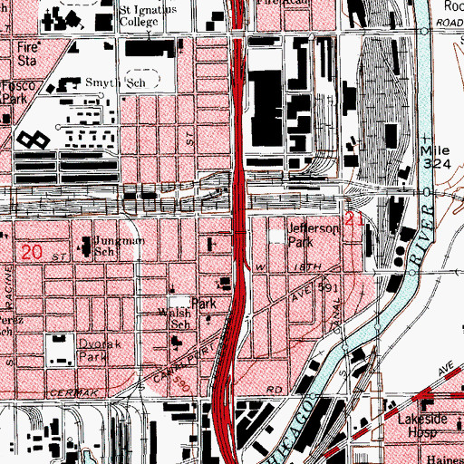 Topographic Map of Interchange 52C, IL