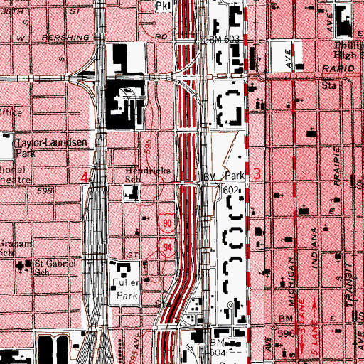 Topographic Map of Interchange 56A, IL