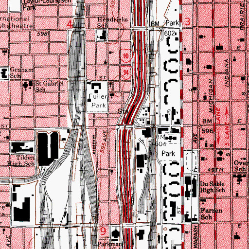Topographic Map of Interchange 56B, IL
