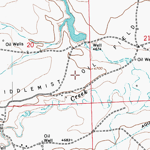 Topographic Map of Middlemist Oil Field, CO