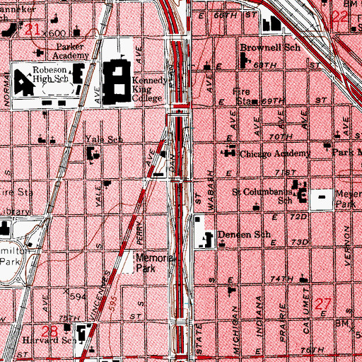 Topographic Map of Interchange 59C, IL