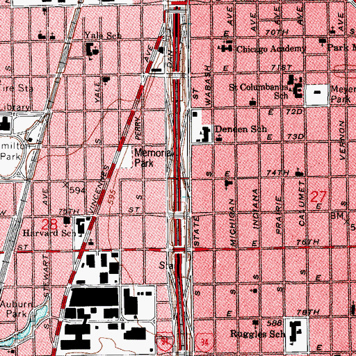 Topographic Map of Interchange 60A, IL