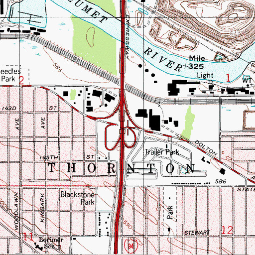 Topographic Map of Interchange 70, IL