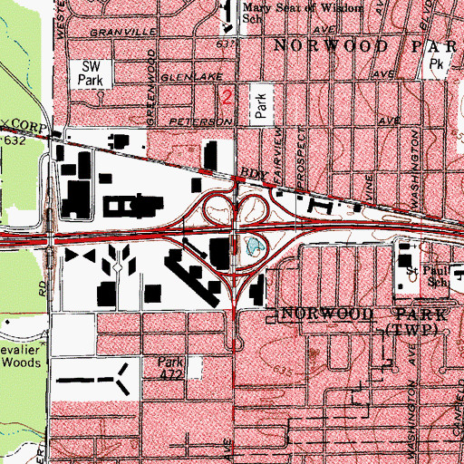 Topographic Map of Interchange 79, IL