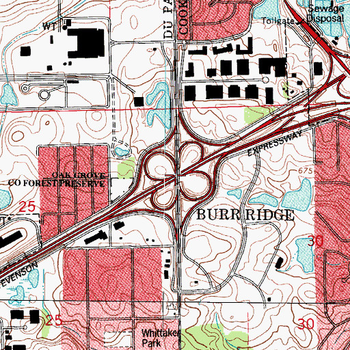 Topographic Map of Interchange 276, IL