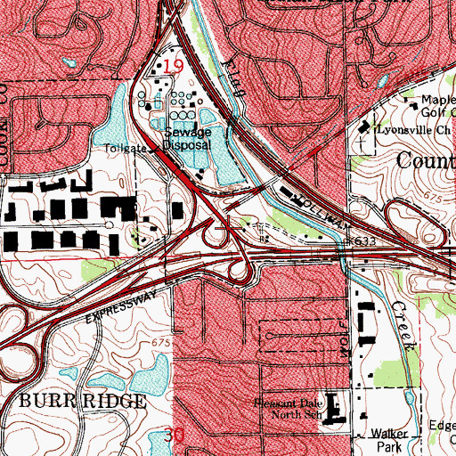 Topographic Map of Interchange 277, IL