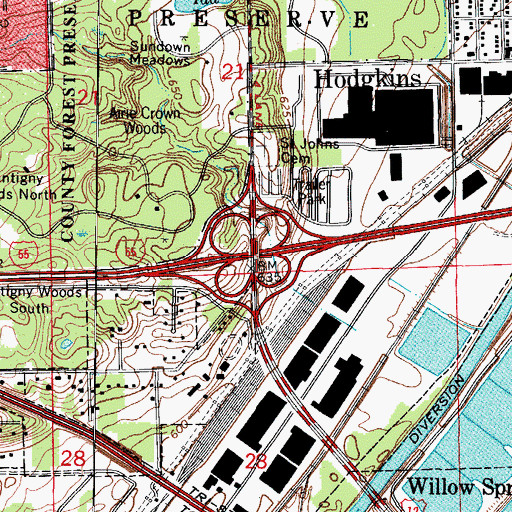 Topographic Map of Interchange 279, IL