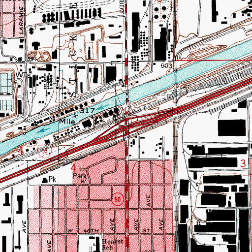 Topographic Map of Interchange 286, IL