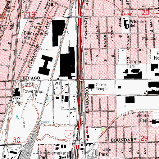 Topographic Map of Interchange 354, IL