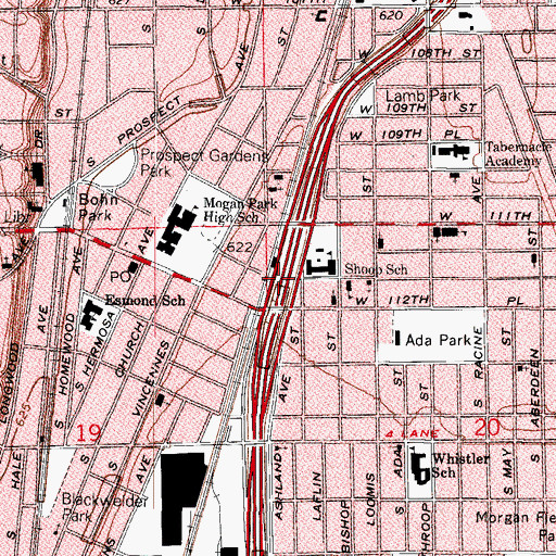 Topographic Map of Interchange 355, IL