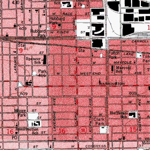 Topographic Map of Interracial House of Prayer, IL