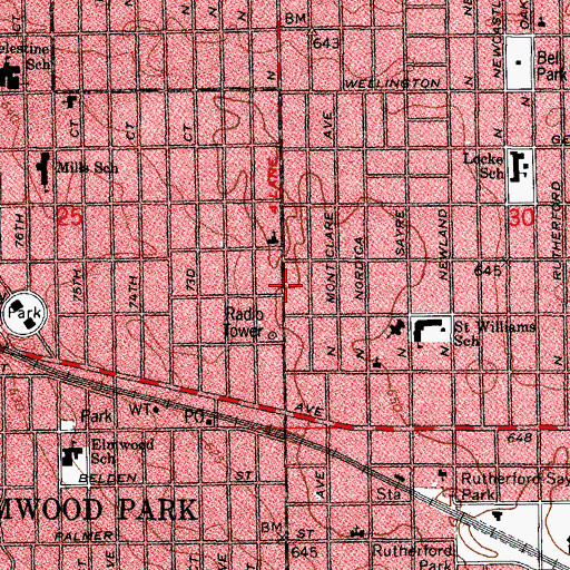 Topographic Map of Ippolito School of Cosmetology, IL